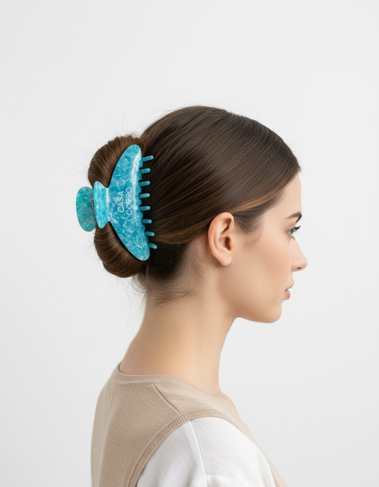 Casa Corpo Haarklammer Blau gemustert